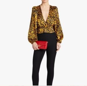 Ronny Kobo Eugina Gold Leopard Long Sleeve Blouse